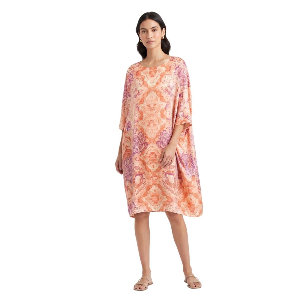 Chico's Paisley Batwing Kimono Dress Size 12